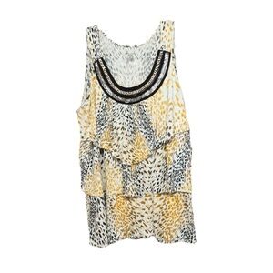 Lane Bryant Black and Gold Embellished Tank Top